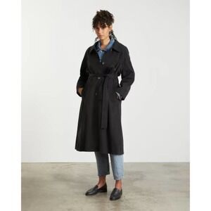 Everlane The Gathered Drape Trench Coat Black Women's Size M NWT